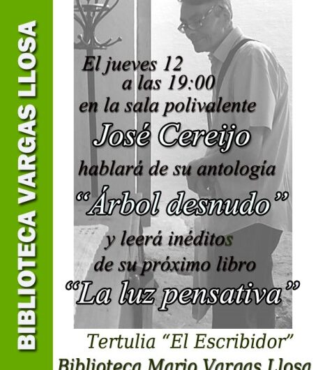 José Cereijo en la Tertulia ‘El Escribidor’ de la Biblioteca Vargas Llosa de Madrid