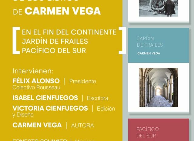 Presentación de los libros de Carmen Vega en San Lorenzo de El Escorial, sábado 3 de septiembre