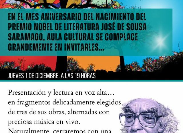 Hoy jueves 1 de diciembre, ‘Lectura en voz alta’ de la obra de Saramago en la Asociación Ciudad de los Ángeles de Madrid