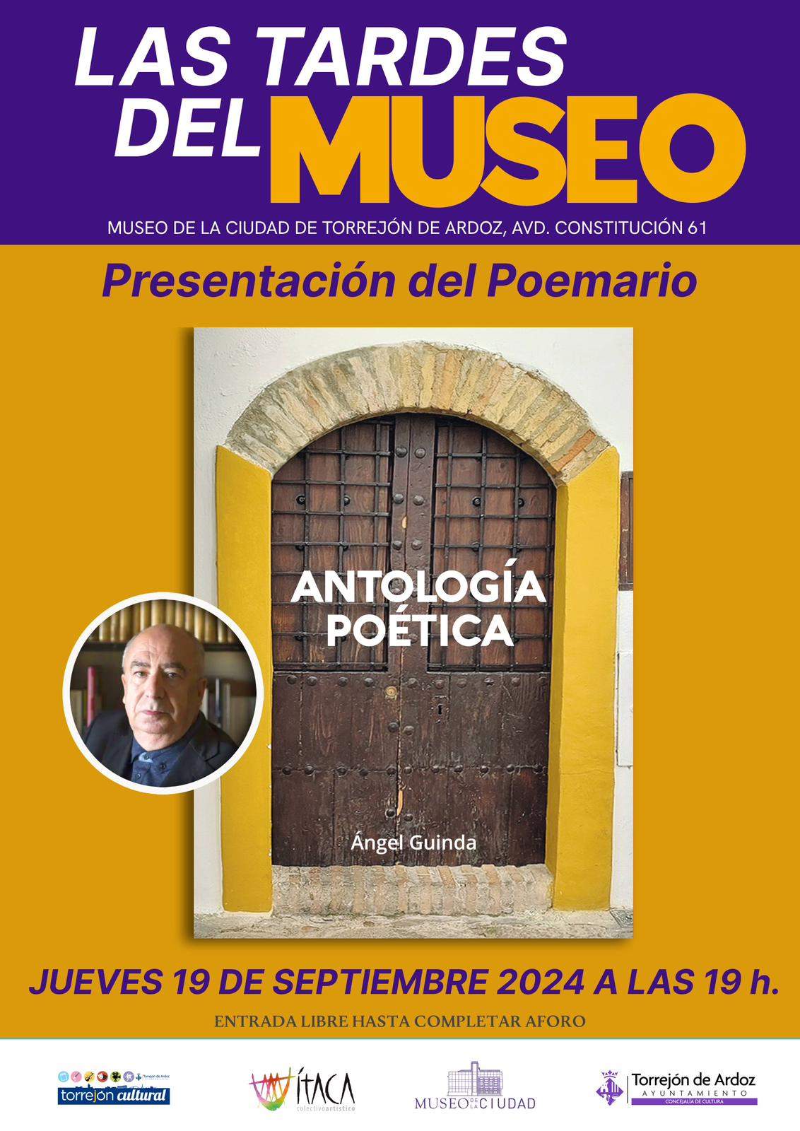 Presentación de ‘Antología Poética’ de Ángel Guinda. Torrejón de Ardoz, 19 de septiembre